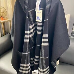 Burberry Black and Gray Plaid Blazer